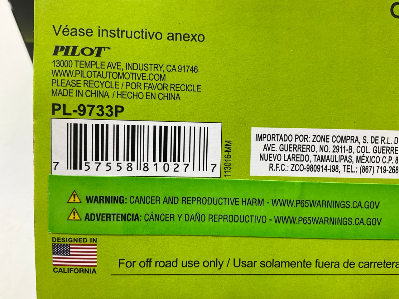(2) Pilot PL9733P Utility 4.5'' 10W Rectangular Flood Beam LED Light Lamps 10-30V