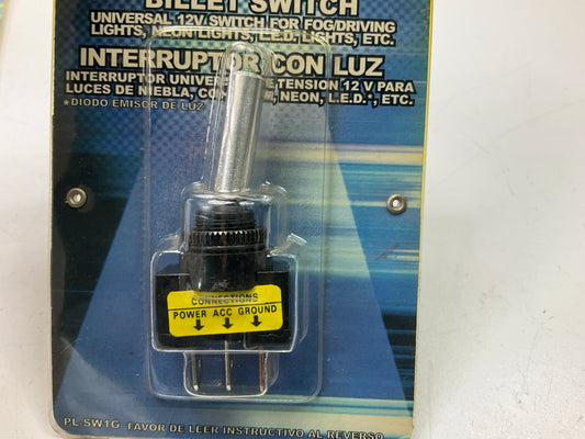 (5) Pilot Automotive PL-SW1G UNIVERSAL Billet Toggle Switch W/ Green LED Light