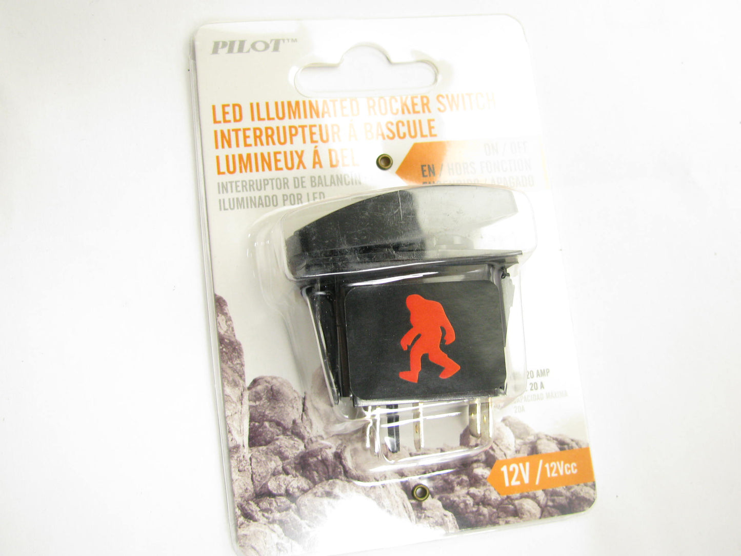 Pilot PL-SW67R Universal 12V Rocker ON-OFF Switch RED LED Lit ''SASQUATCH LIGHTS''