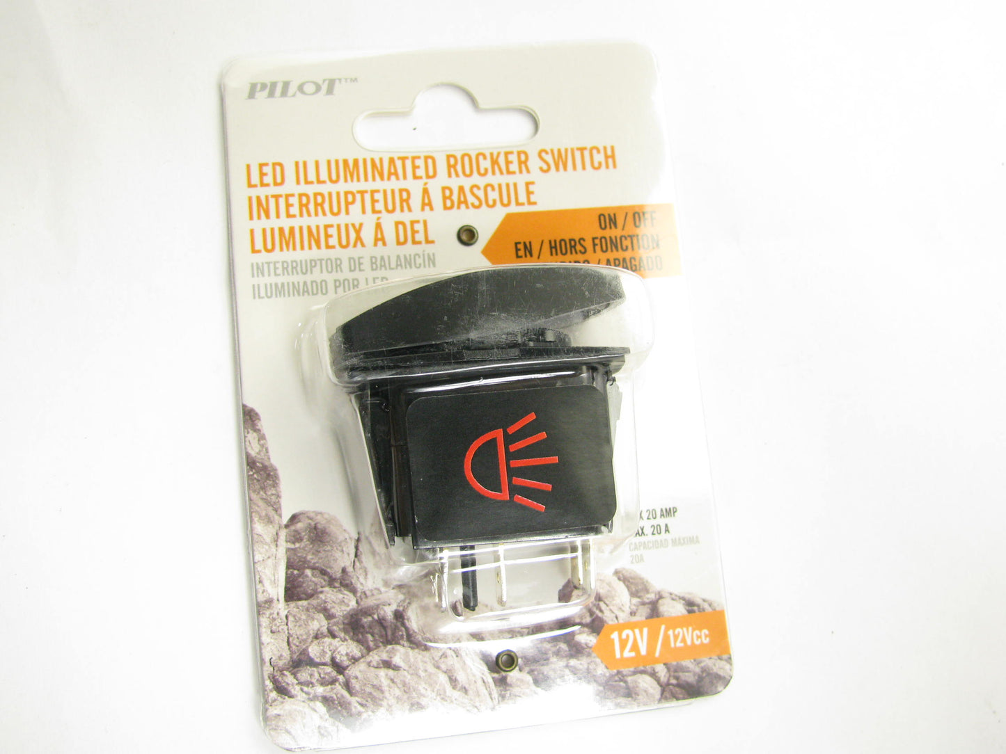 Pilot PL-SW93R 12V Universal Red LED Illuminated ON-OFF Rocker Switch