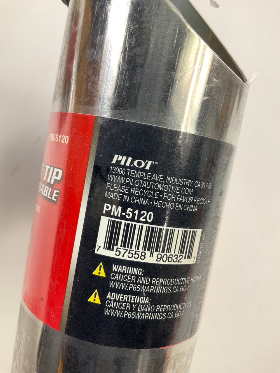 (2) Pilot PM-5120 Stainless Steel Exhaust Tip, Slant Cut, Bolt-On, For 1.75''-2''