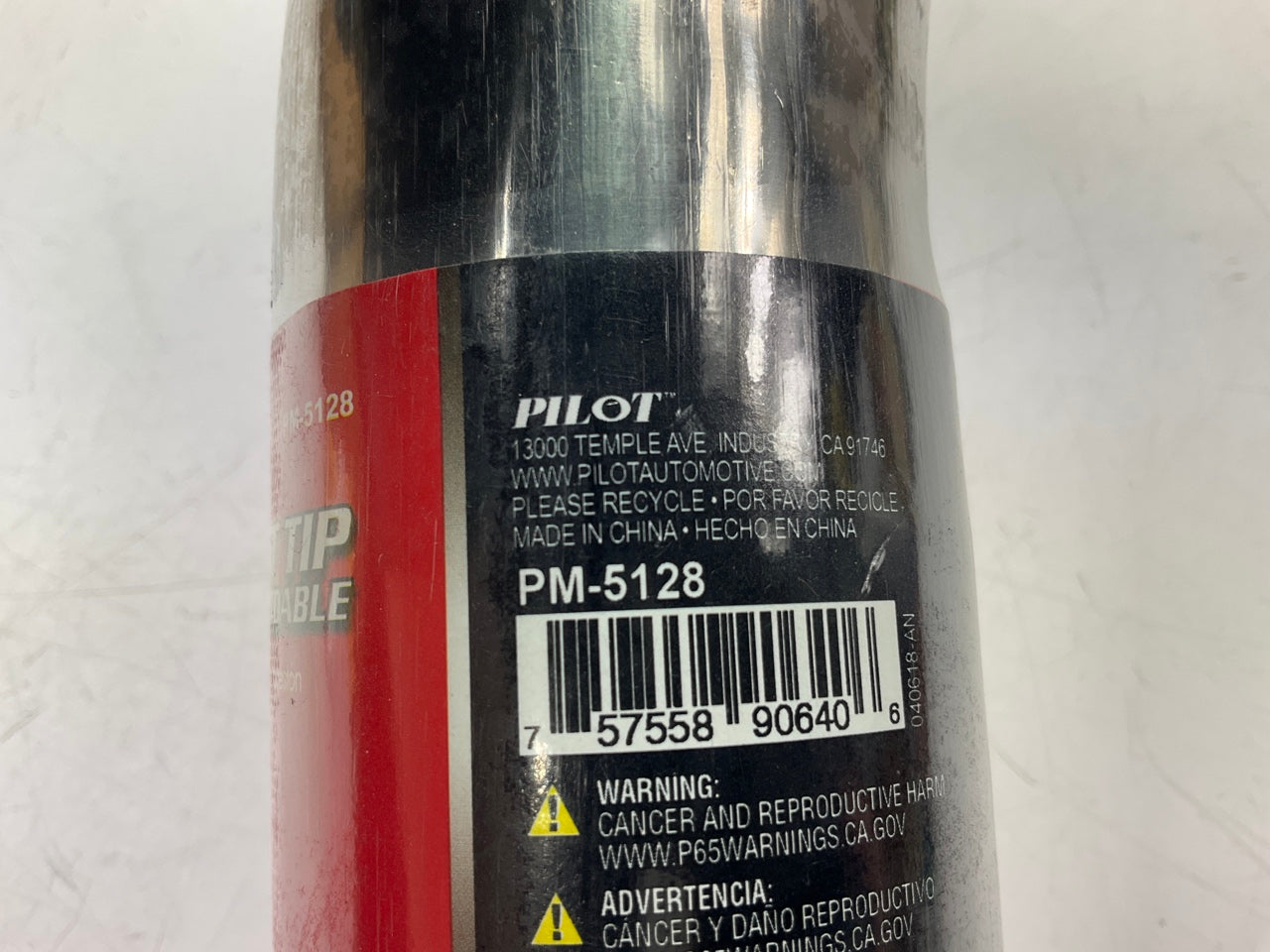 Pilot PM-5128 Stainless Steel Exhaust Tip, 9''x2.25''x2.25'', For 1.5''-2''