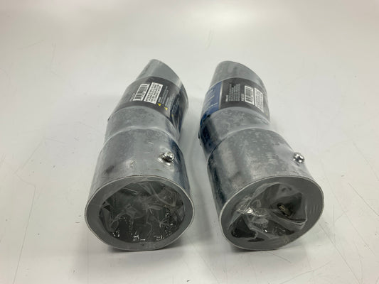 (2) Pilot PMZ020 Chrome Exhaust Tip 8.25'' Long, For 1.75'' To 2'' Exhaust Pipe