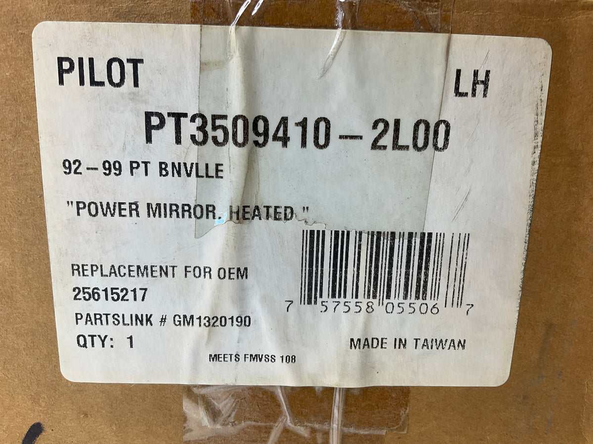 Pilot PT3509410-2L00 Heated, Power Adjust Left Mirror 92-99 Pontiac Bonneville
