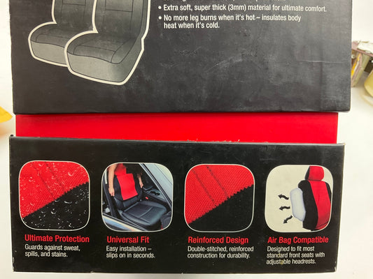 Pilot SC-576 - Neoprene Red-Black Seat Cover, 2PC, Universal Fit