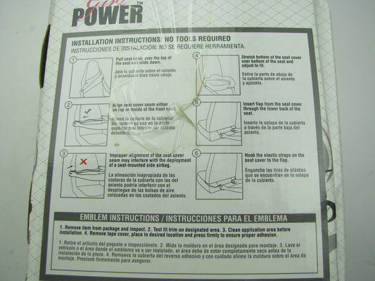 Pilot SC606 ONE Seat Cover & Steering Wheel Cover Kit, Infinity Love Emblem Logo