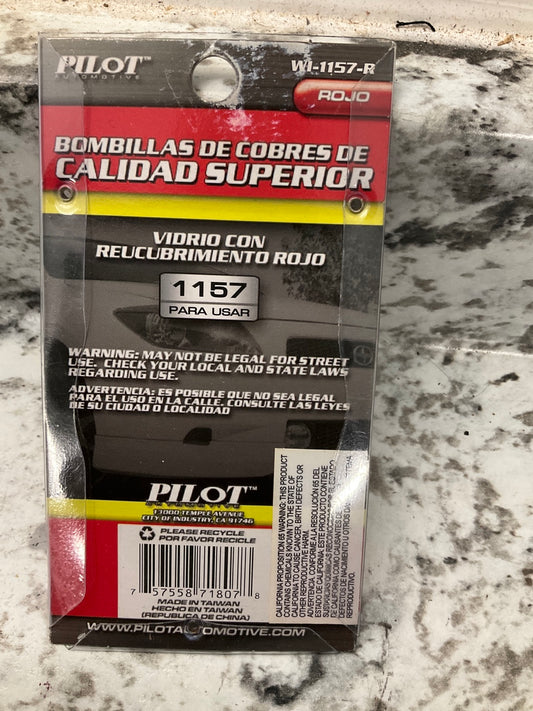 Pilot WI-1157-R RED 1157 Halogen Light Bulbs (PAIR) 7/27W For Accent Lighting
