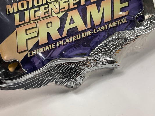 Pilot WL-114C Motorcycle License Plate Frame, Chrome Eagle 4'' X 7''