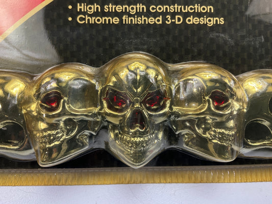 Pilot WL254-C Skull & Flames Motorcycle License Plate Frame For MOTORCYCLES