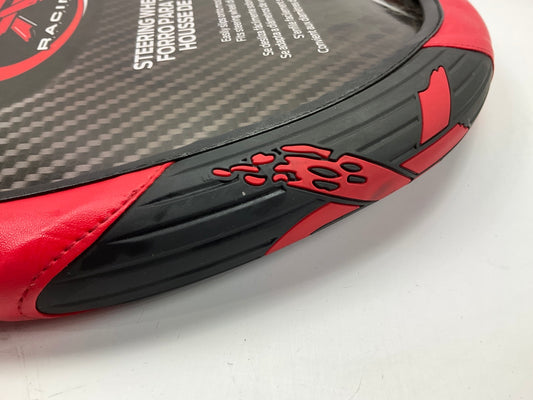 Plasticolor 006341 Steering Wheel Cover Black & Red Vinyl For 14.5'' To 15'' Diam.