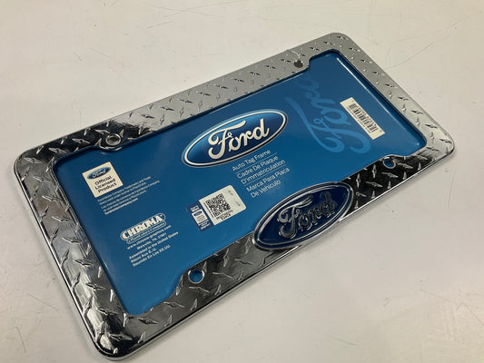 Plasticolor 6097 License Plate Frame With Ford Blue Oval Logo
