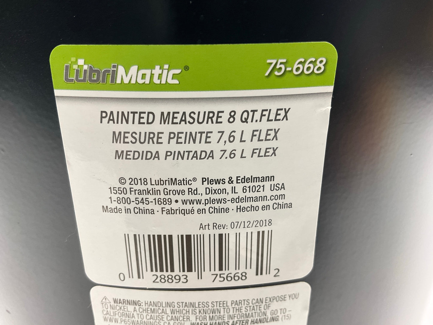 Plews 75-668 LubriMatic Painted Measure W/ Flex Spout - 8 Quart