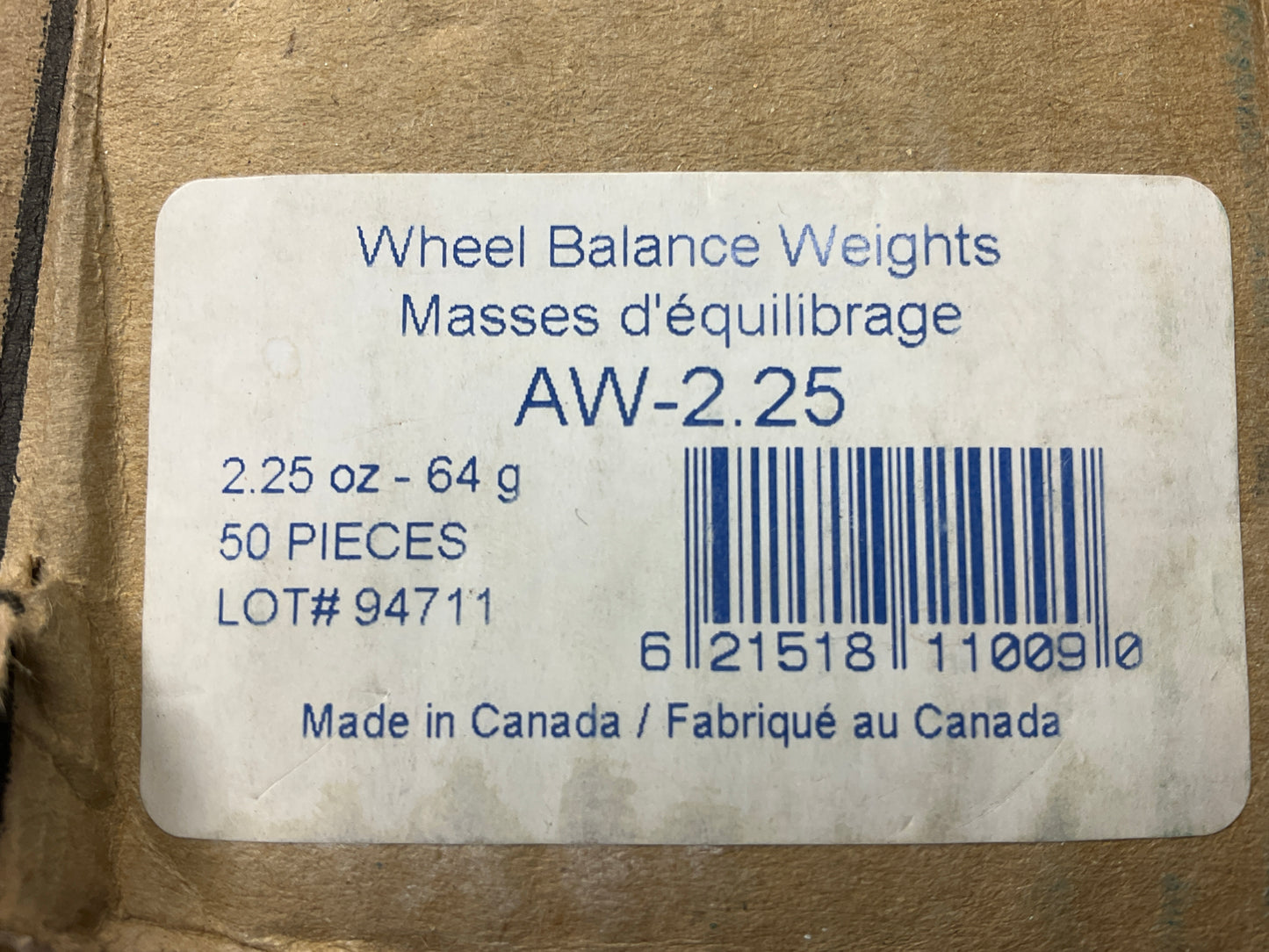 Plombco AW-2-25 Wheel Balancing Weights 2.25 Oz - Pack Of 50
