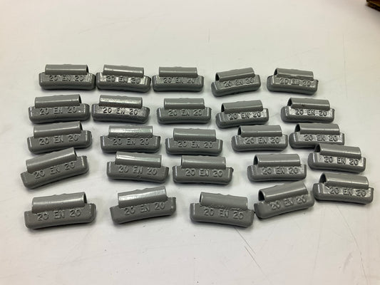 Plombco ENS-20 20-gram Lead Clip-on Wheel Weights, 25 Pcs, EN Series