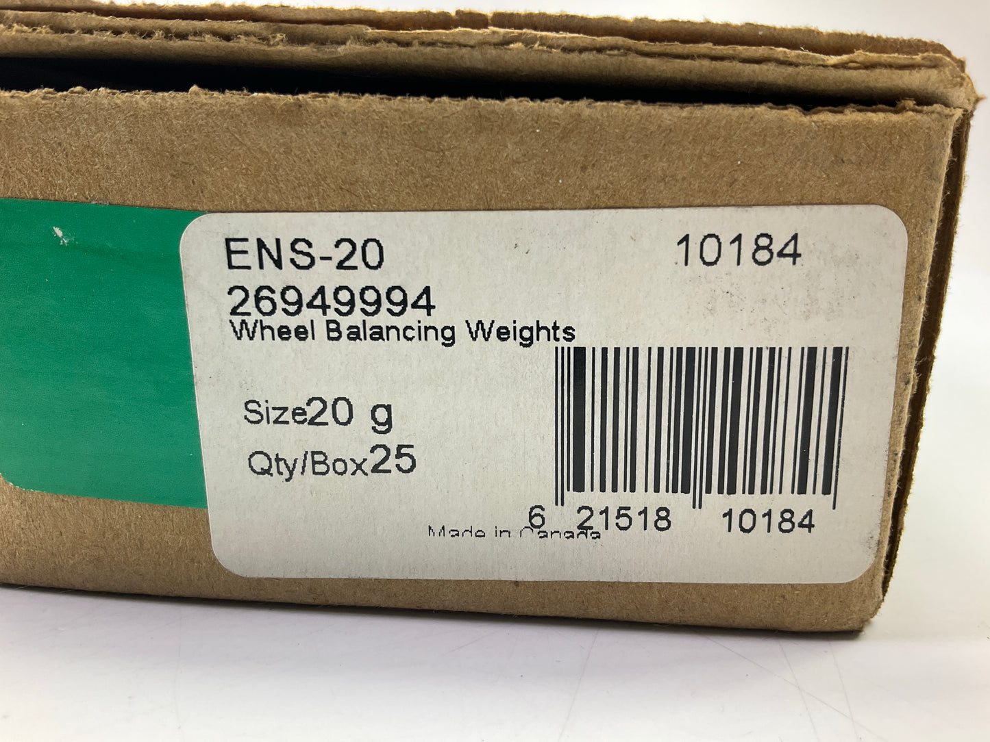 Plombco ENS-20 20-gram Lead Clip-on Wheel Weights, 25 Pcs, EN Series