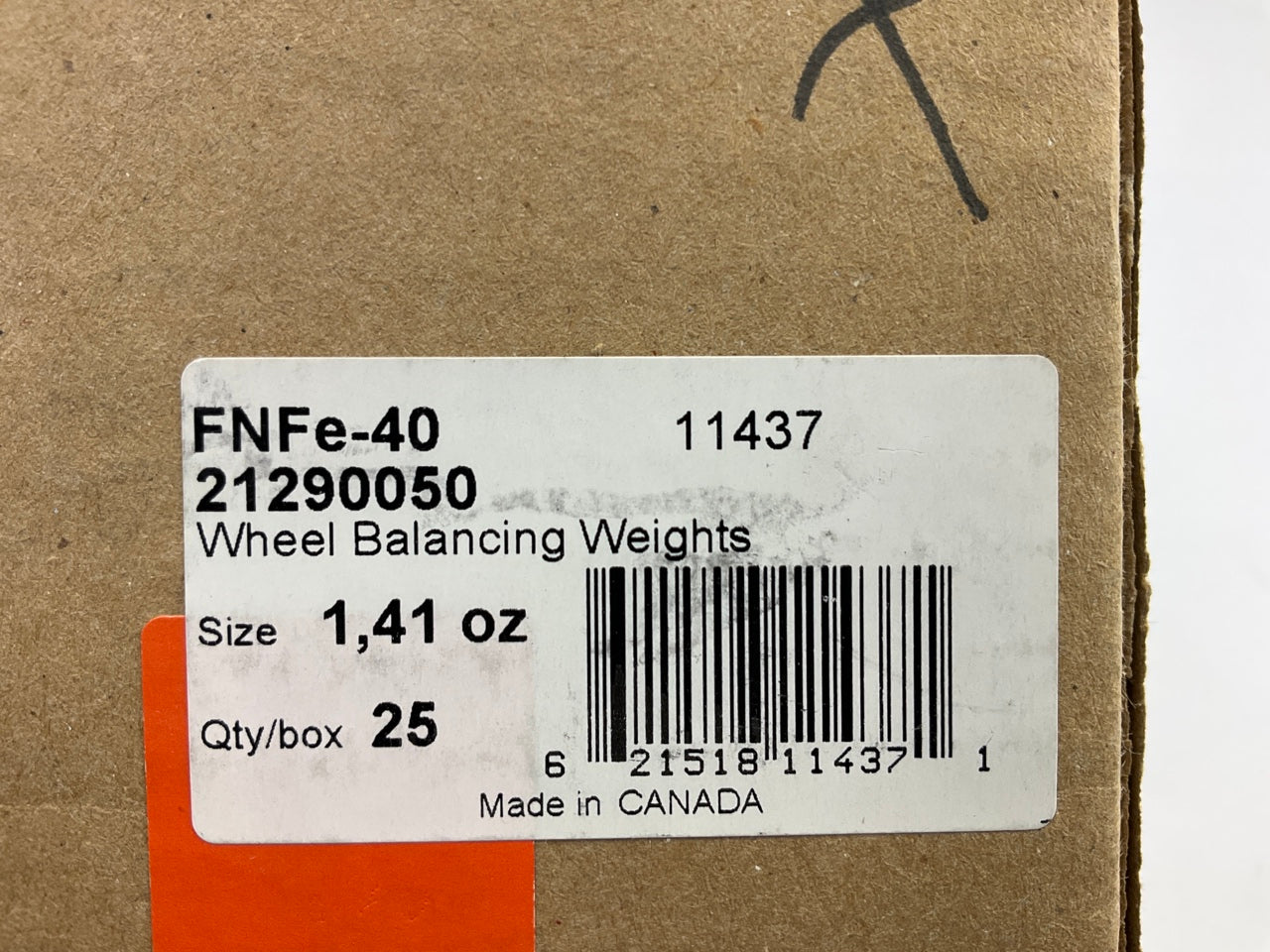 Plombco FNFE40 40 Gram Wheel Weights - 1.40 Oz Each, PFE Steel Box Of 25 Pcs