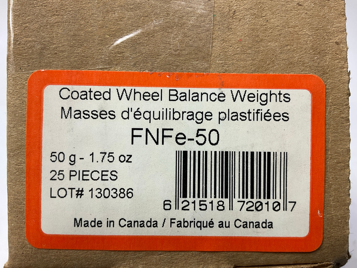 Plombco FNFE-50 Wheel Balancing Weights 1.75 Oz, Box Of 25