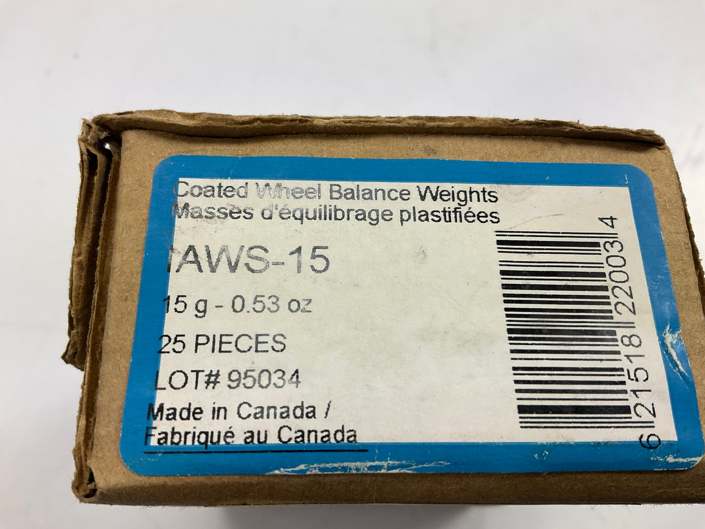 Plombco PFE-0-50 Wheel Weights - 0.53 Oz Each - Box Of 25