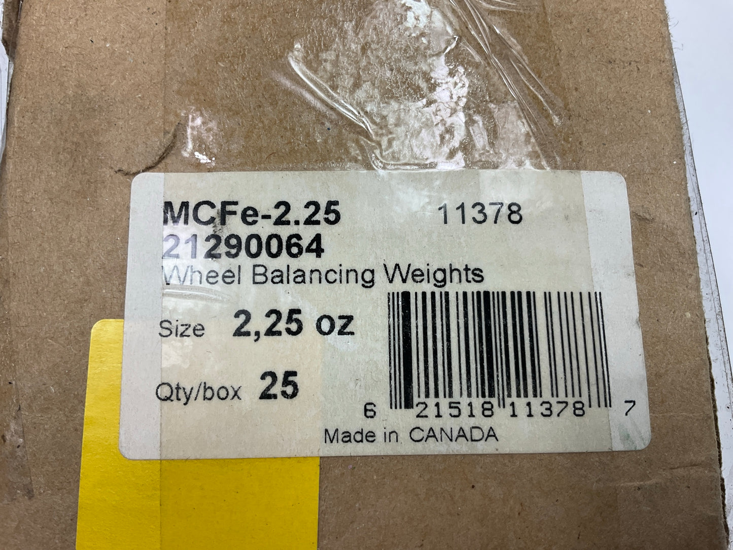 Plombco MCFE225 2.25 Oz (2-1/4 Oz) Wheel Weights, Pack Of 25