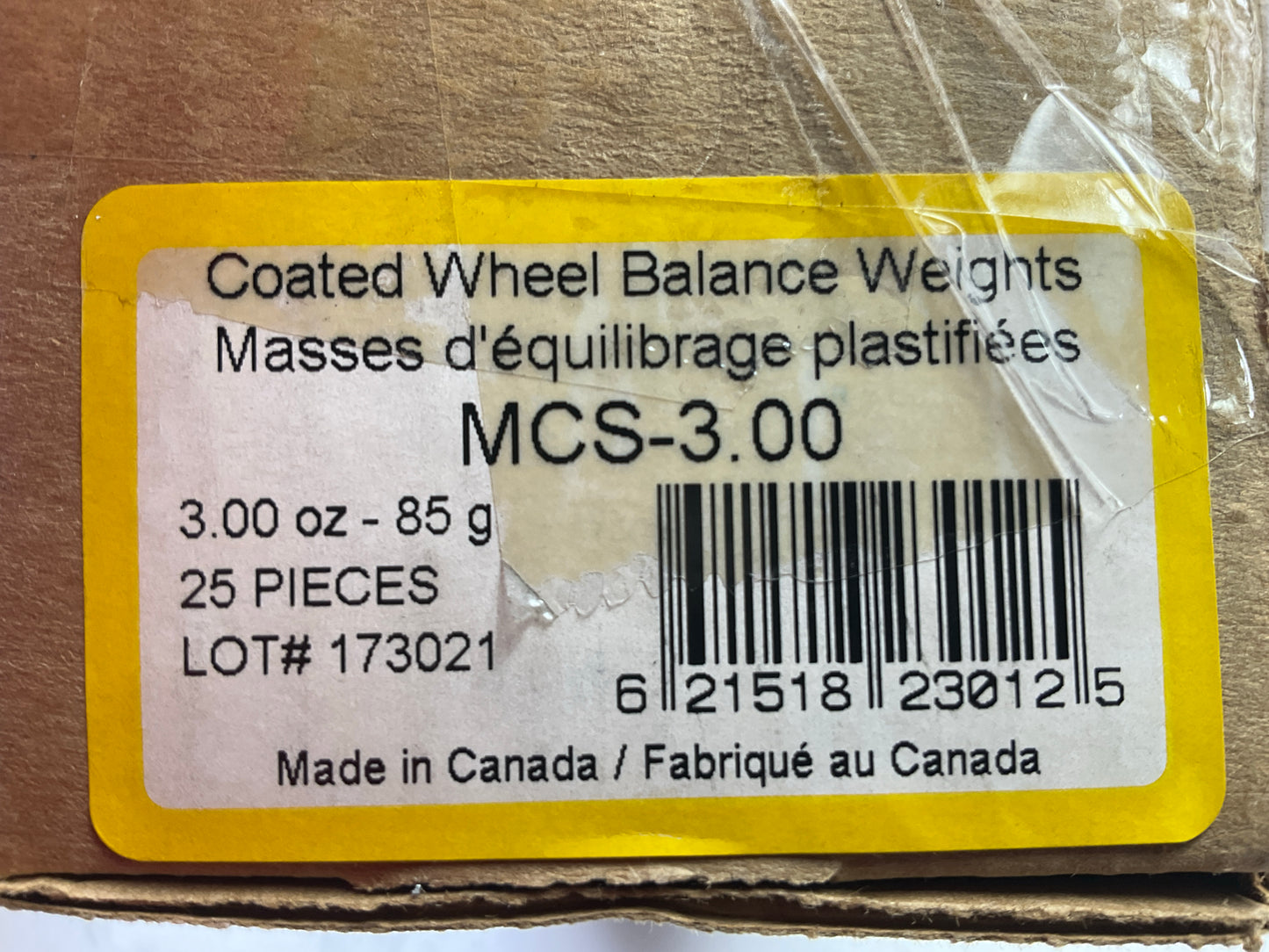 Plombco MCS-3-00 Wheel Weights 3.00 Oz - Box Of 25