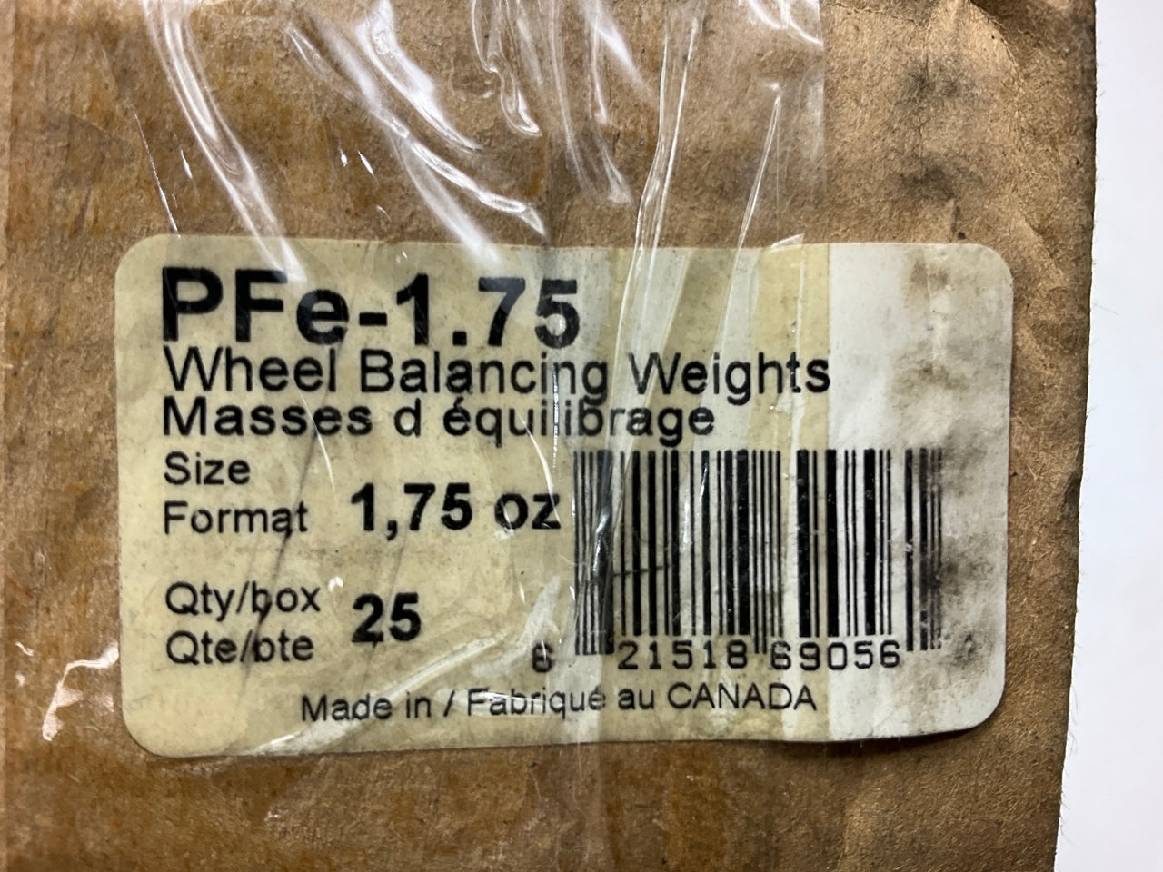 Plombco PFE-1-75 Wheel Weights 1.75 Oz, 25 Pcs