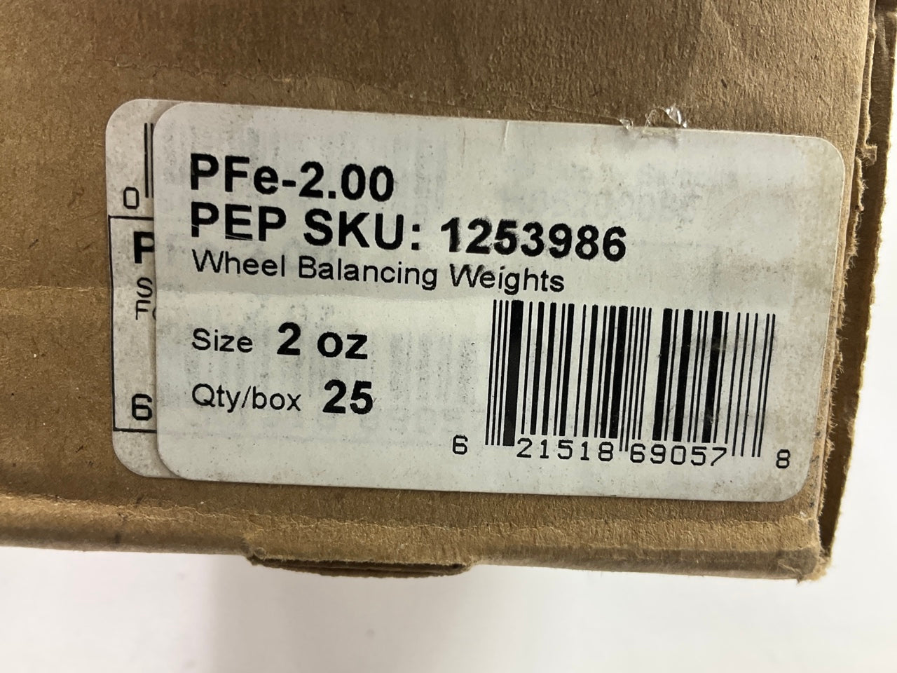 Plombco PFE-2-00 Wheel Balance Weights 2 Oz Each, Box Of 25