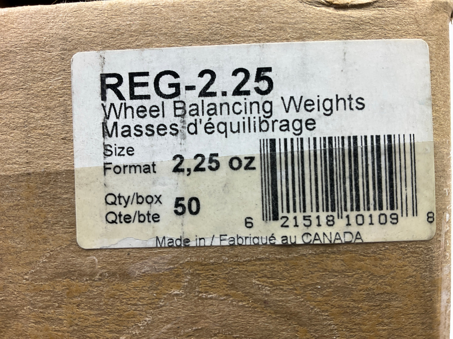 Plombco REG-2-25 Wheel Weights 2.25 Oz - 50 Pcs