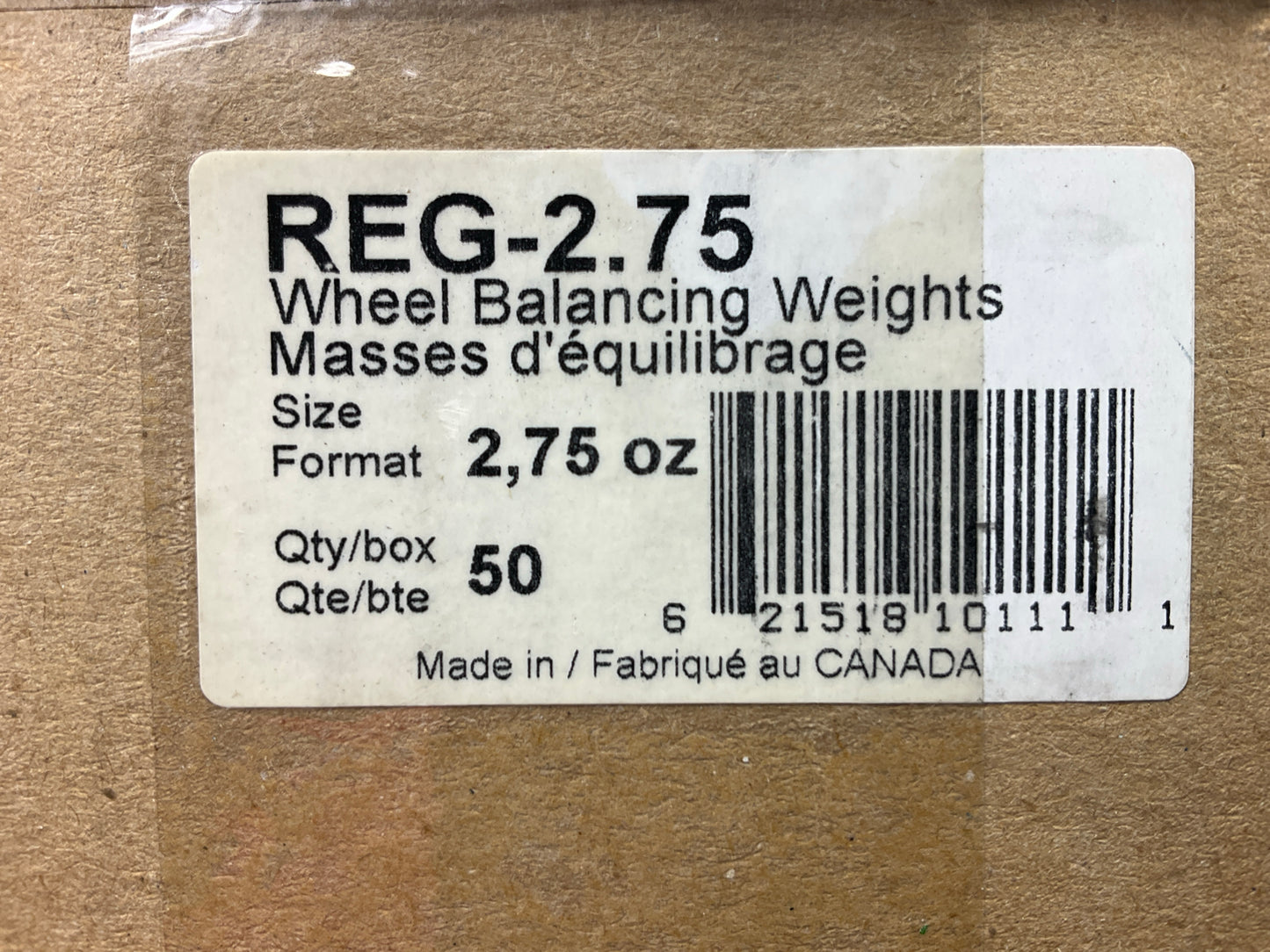 Plombco REG-2-75 Wheel Balancing Weights 2.75 Oz - Box Of 50