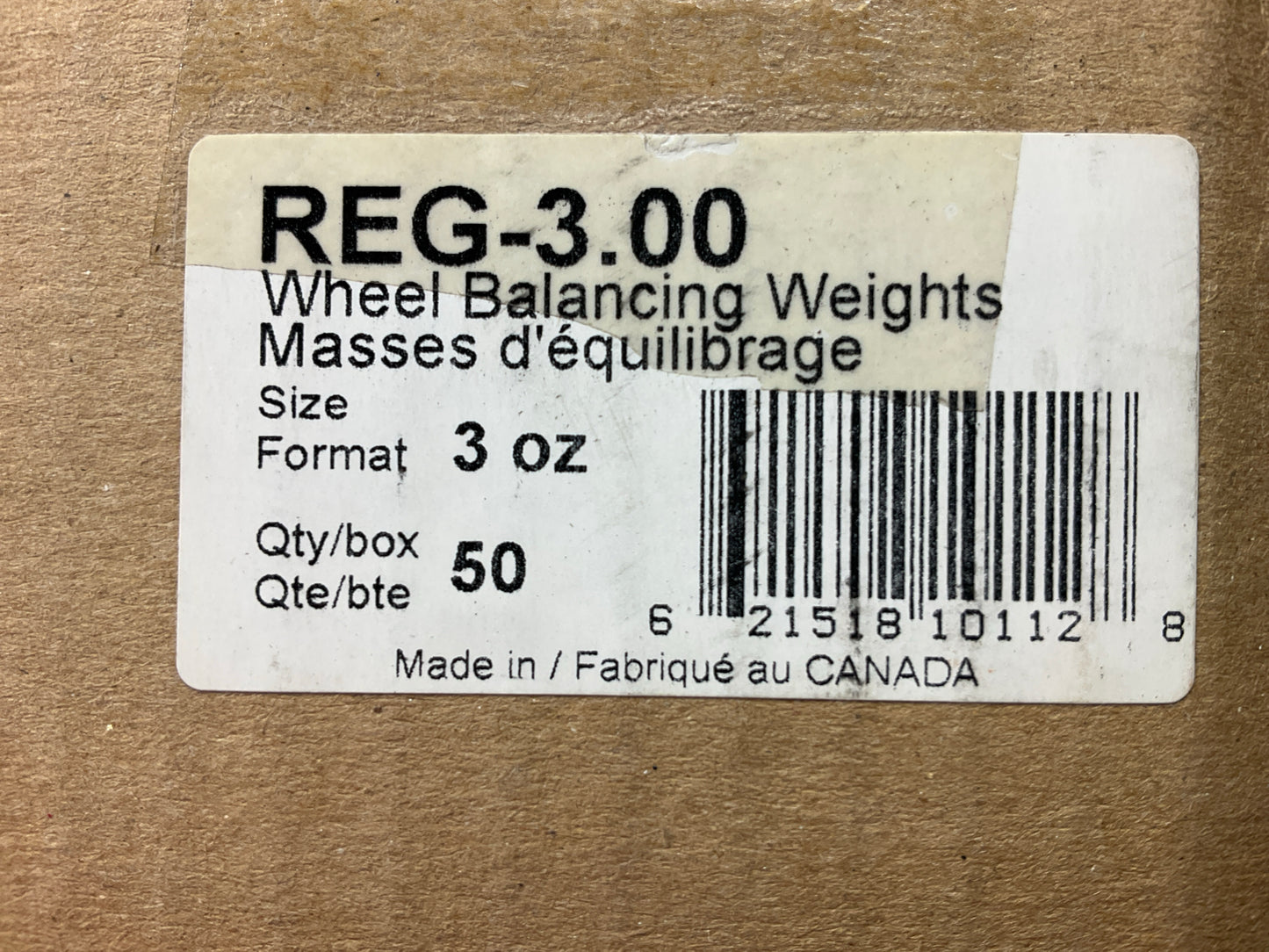 Plombco REG-3-00 Wheel Balancing Weights, 3 Oz Each - Box Of 50