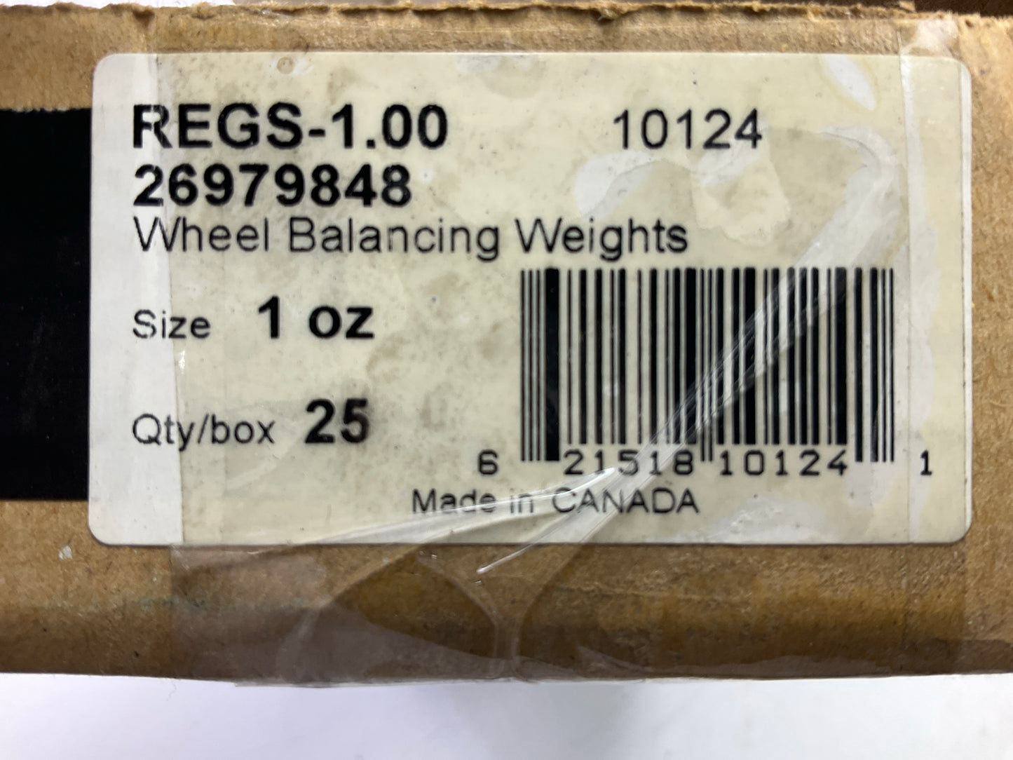 Plombco REGS-1-00 Wheel Weights 1 Oz Each - Box Of 25