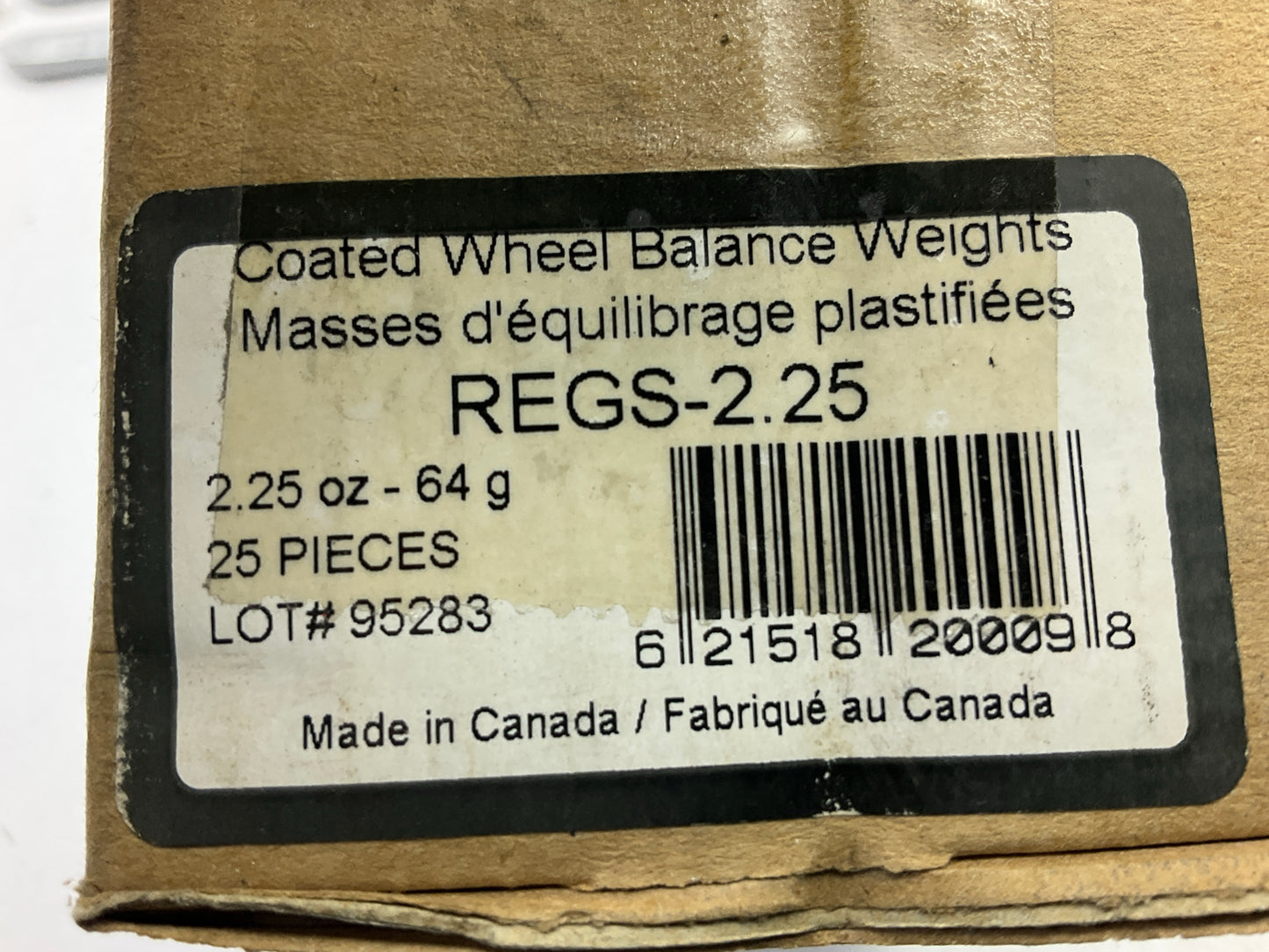 Plombco REGS-2-25 Wheel Balancing Weights 2.25 Oz Each - Box Of 25