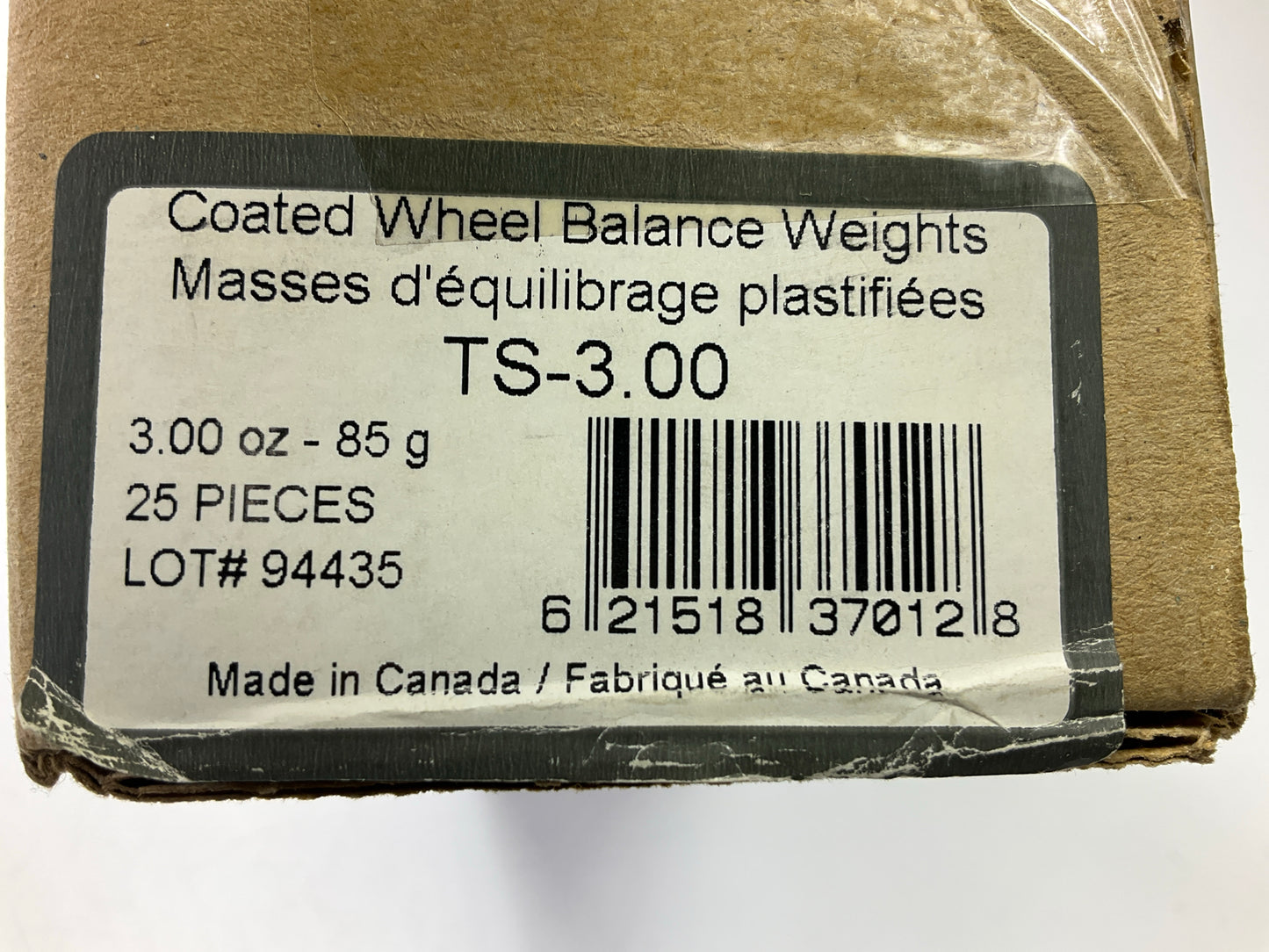 Plombco TS-3-00 Wheel Balancing Weights, 3 Oz Each - 25 Pcs