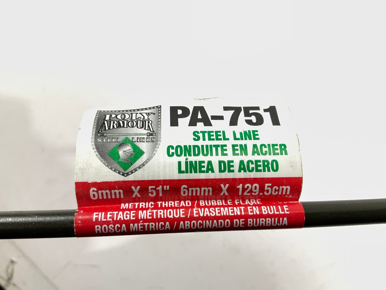 (5) Poly Armour PA-751 PVF Coated Steel Brake Line: 51'' Long, 6mm Diameter