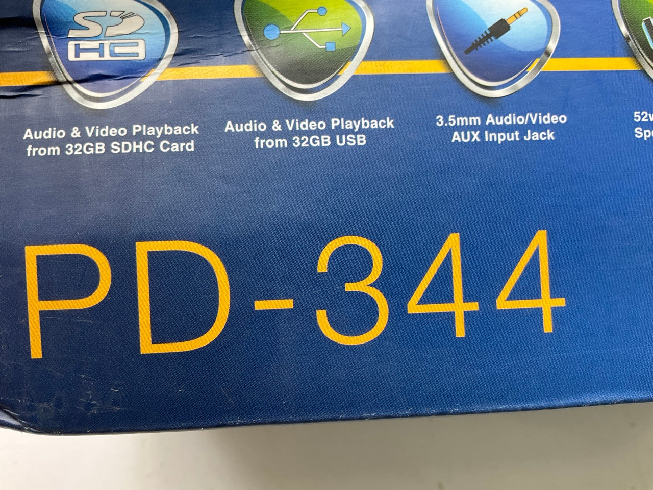 Power Acoustik PD-344 Car Radio 3.4-Inch DVD/CD Single DIN Receiver Stereo