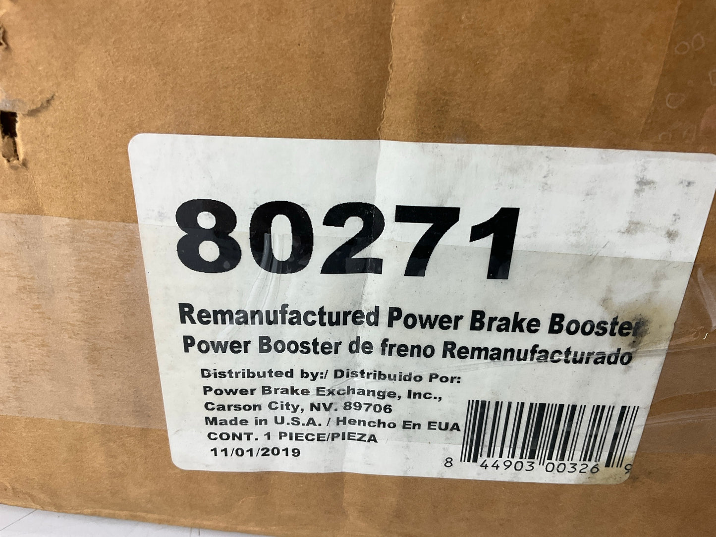 REMAN. Power Brake Exchange 80271 Power Brake Booster