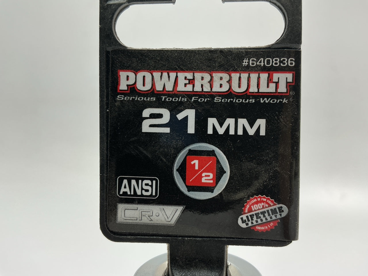 Powerbuilt 640836 1/2'' Drive 6 Pt. Metric Deep Well Socket 21mm