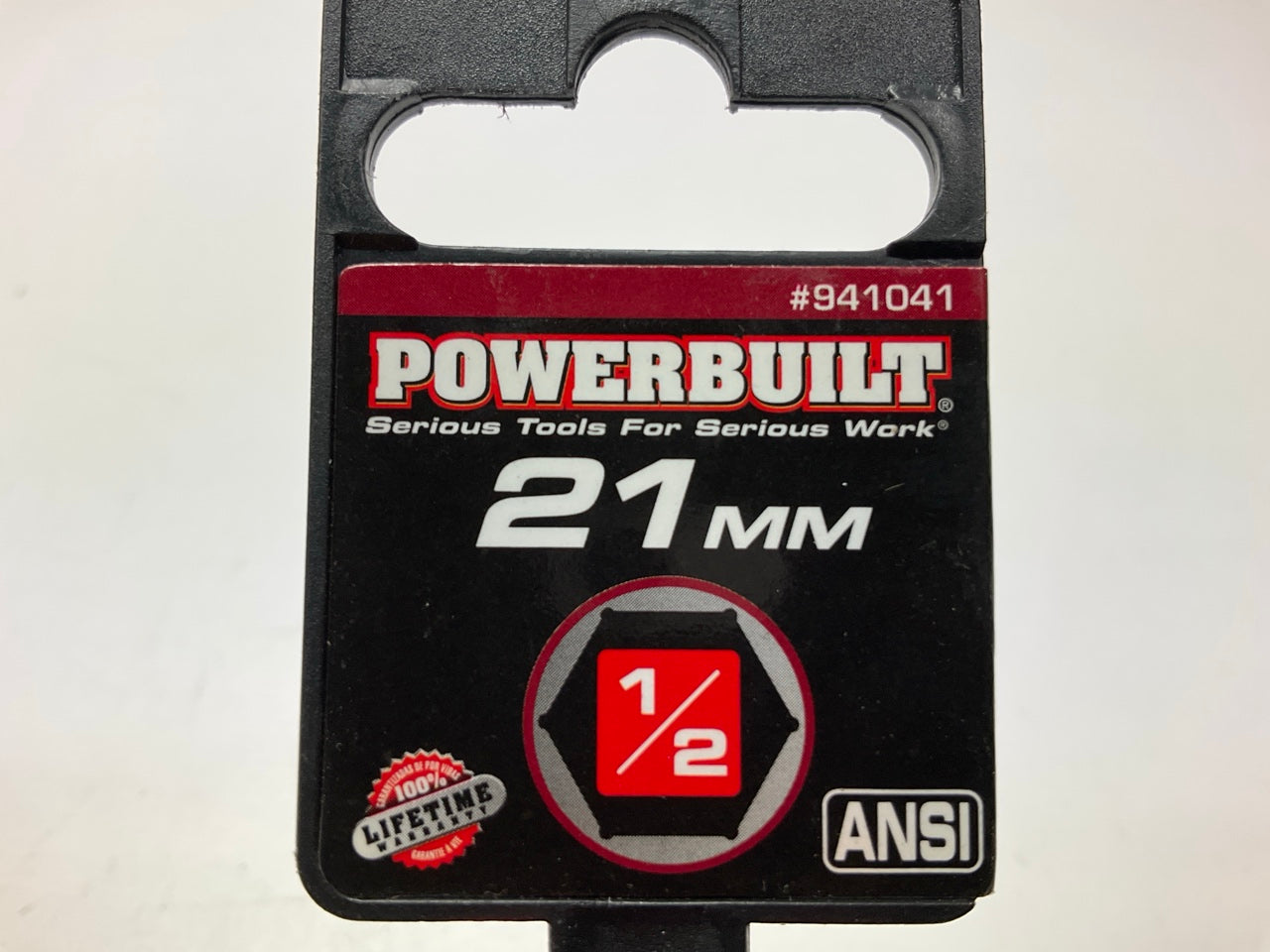 Powerbuilt 941041 21mm Thin Wall Lug Nut Socket, 1/2'' Drive