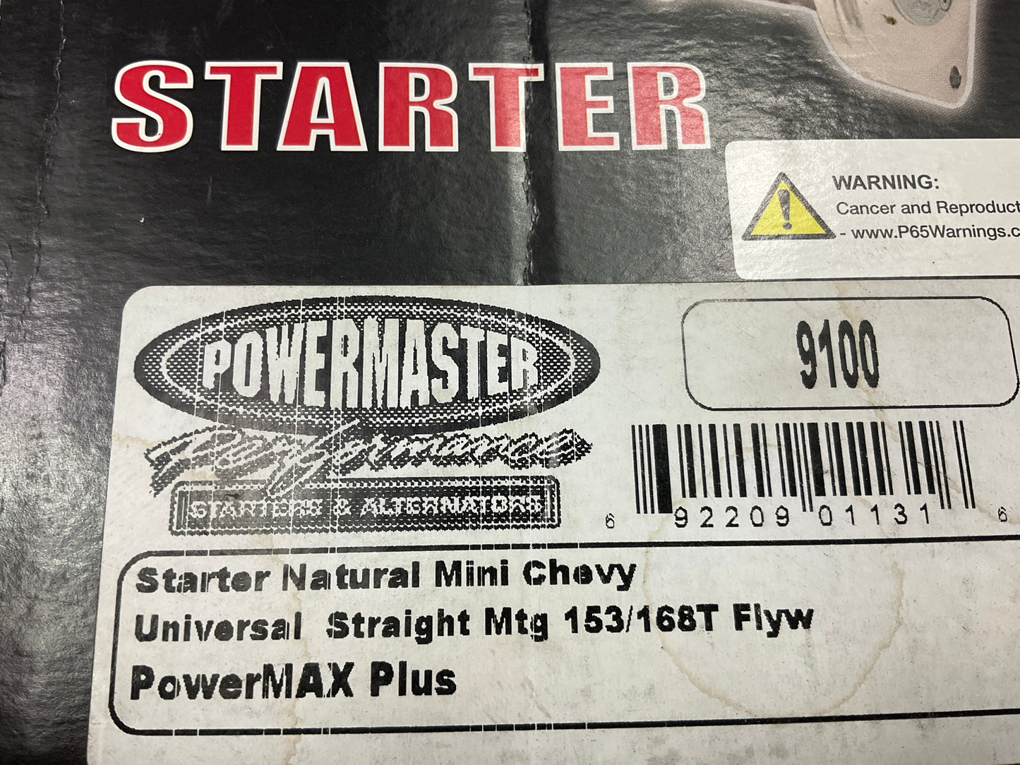 PowerMAX 9100 Starter 160 Ft. Lbs Small Block Chevy SBC With 168 Tooth Flywheel