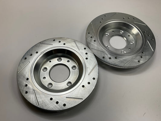 ROTORS ONLY - Powerstop K2451 Rear Slotted & Drilled Disc Brake Rotors