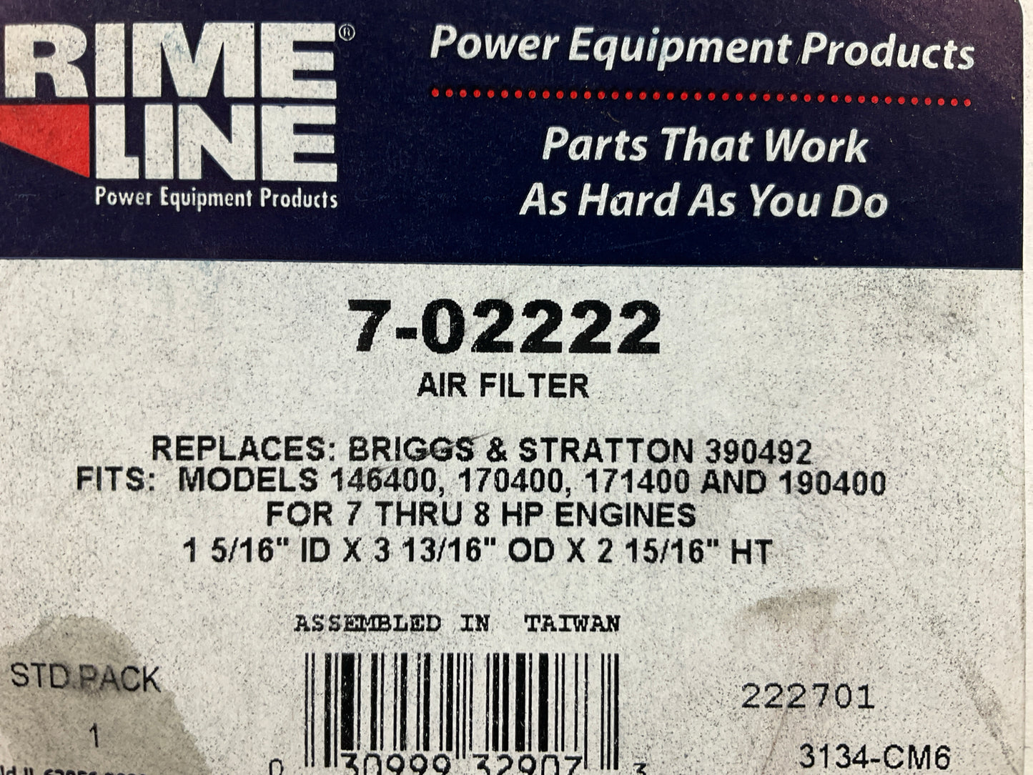 Primeline 7-02222 Paper Air Filter 93063, 390492, 050353, 46079, 30-097, 2773