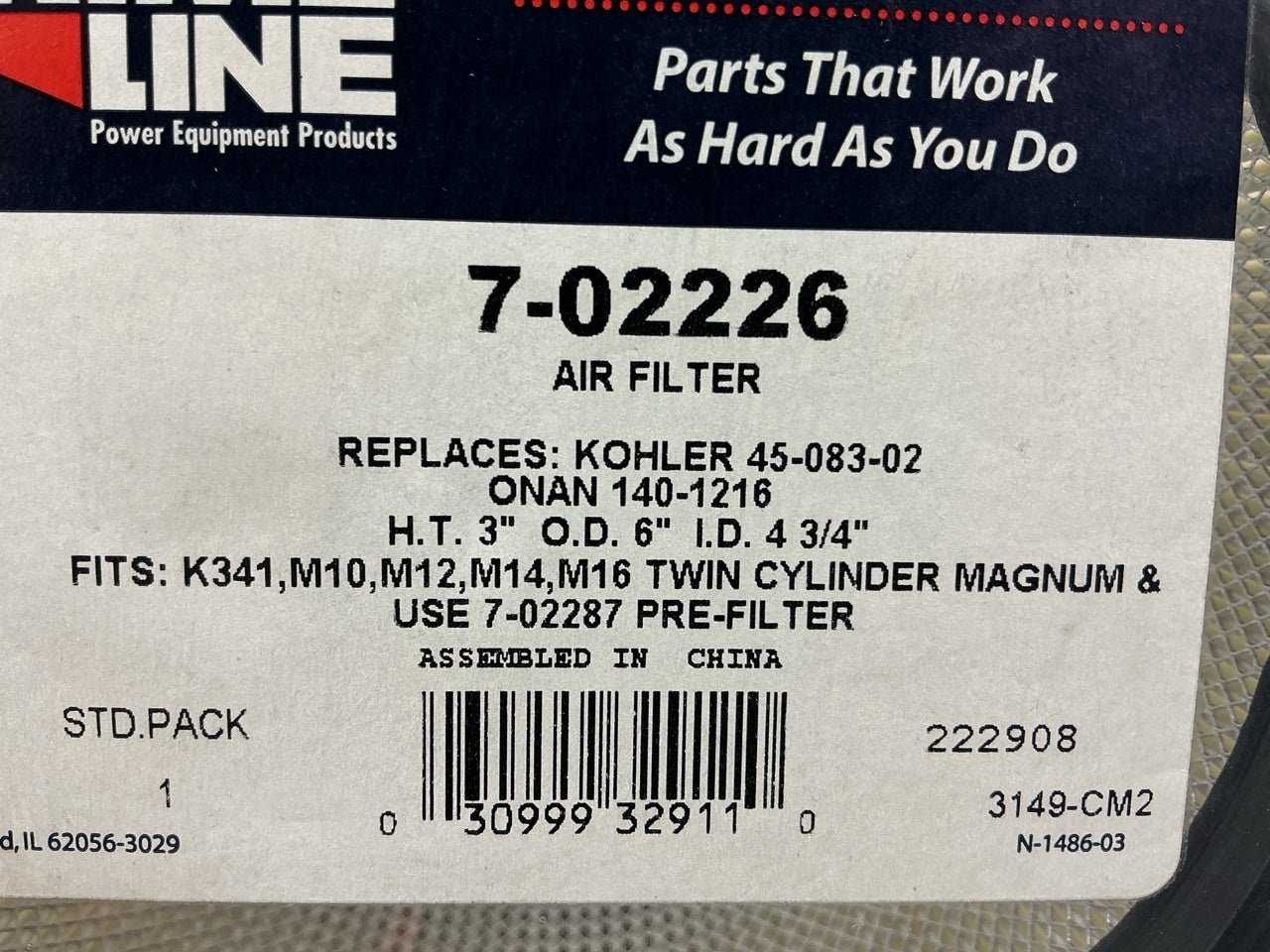Primeline 7-02226 Paper Air Filter 100-065, 30-093, 61606C, 759-3359, 45-083-02