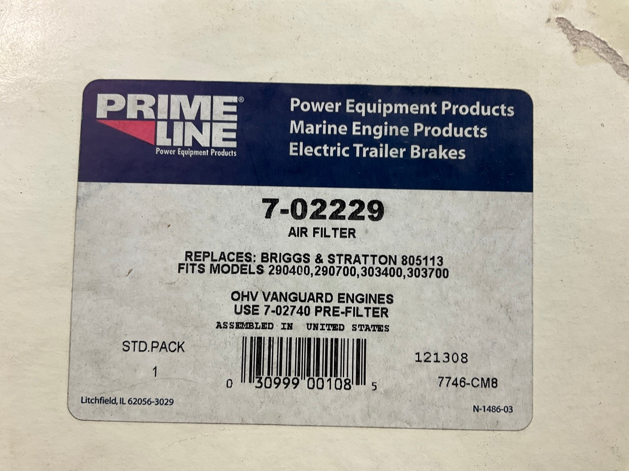 Primeline 7-02229 Air Filter 805113, 30-736, 100-887, B1SB6601