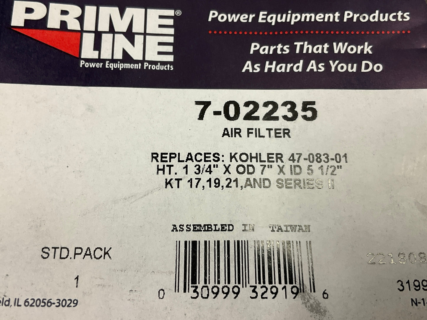 Primeline 7-02235 Air Filter Replaces Kohler # 47-083-01
