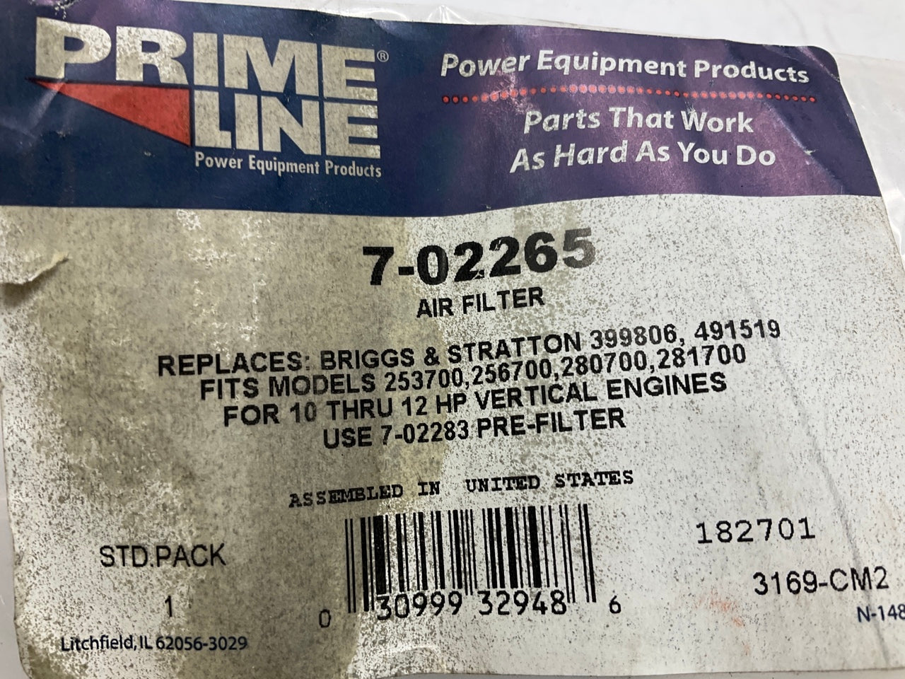 Primeline 7-02265 Oval Air Filter 399806, 399806S, 491519, 5048B, 050800