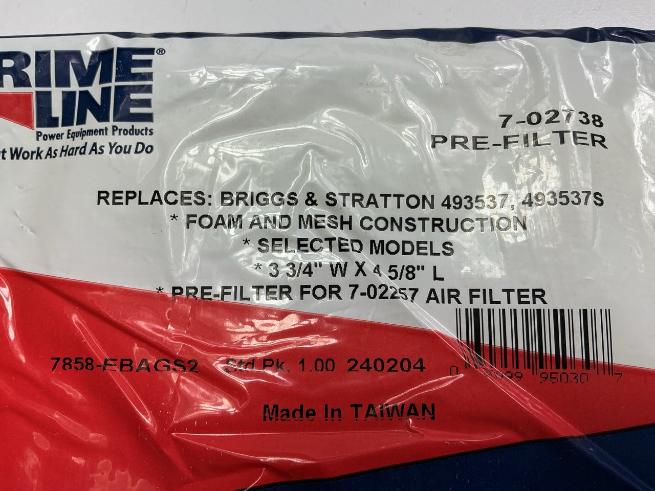 Primeline 7-02738 Rectangular Foam Pre-Filter 3-3/4'' W X 4-5/8'' L