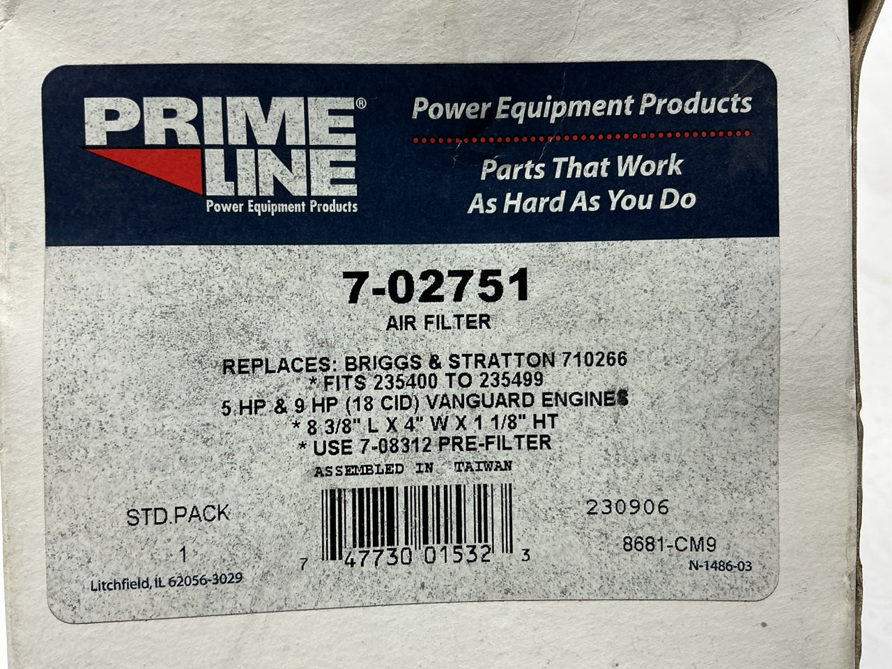 Primeline 7-02751 Engine Air Filter Replaces Briggs & Stratton 710266