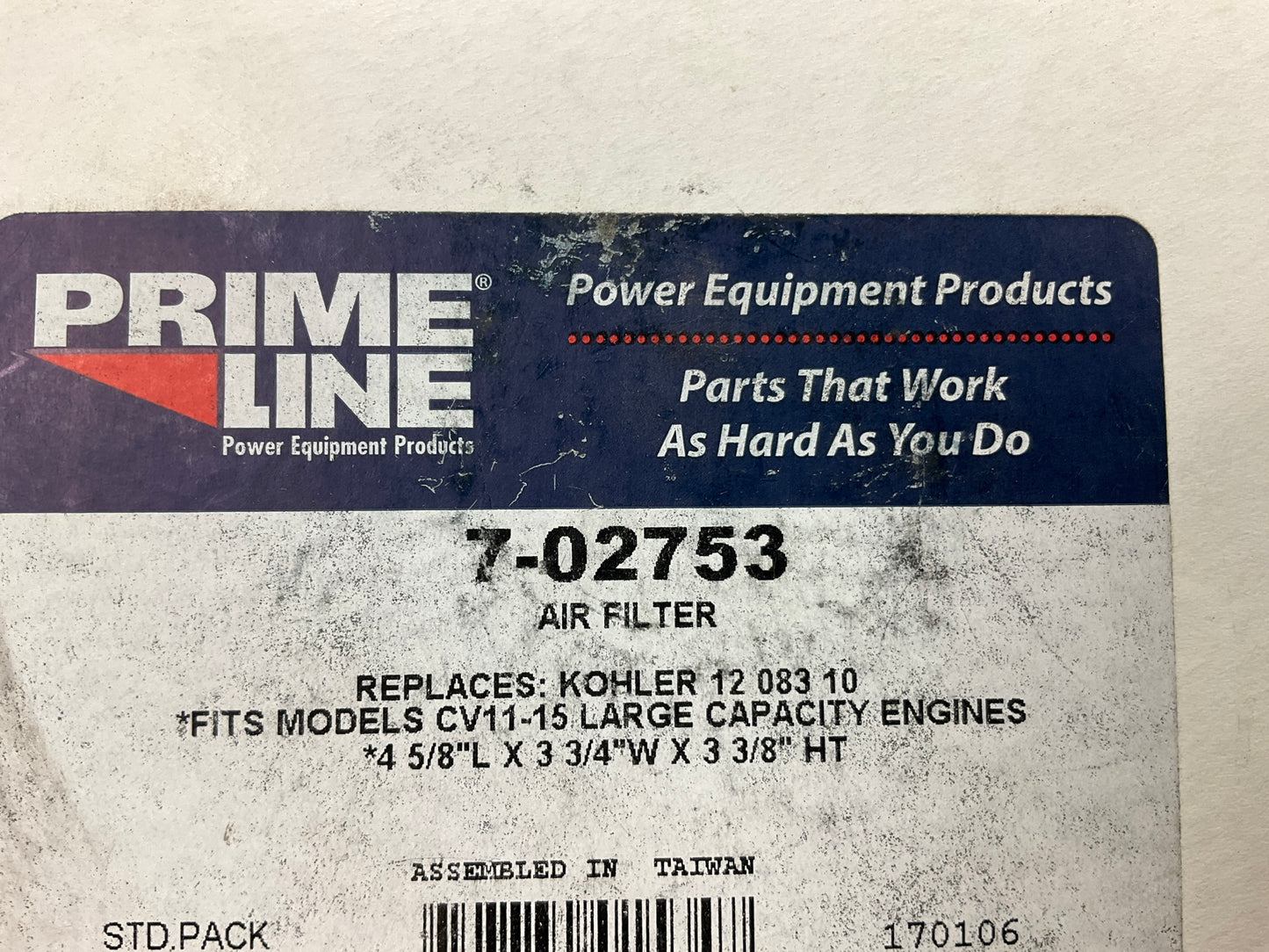 Primeline 7-02753 Engine Air Filter Replaces Kohler 12 083 10