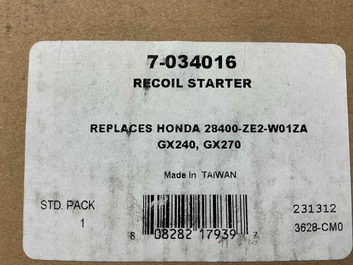 Primeline 7-034016 Recoil Starter For Honda 28400-ZE2-W01ZA, GX240, GX270
