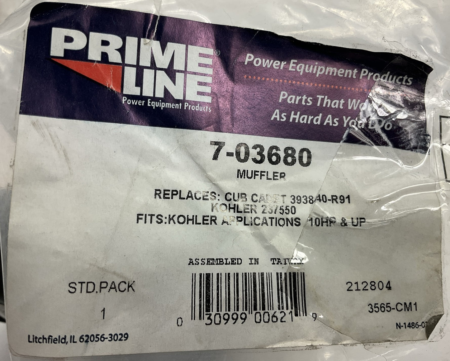 Primeline 7-03680 Clamp-On Muffler For Kohler 7-12 HP Engines 237550S