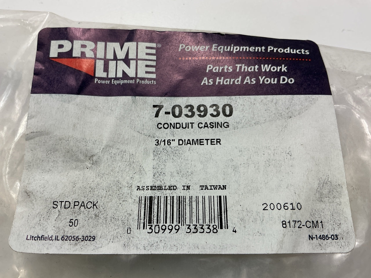 Primeline 7-03930 Push-pull Control Cable Conduit Casing 3/16'' Diameter 50 Foot